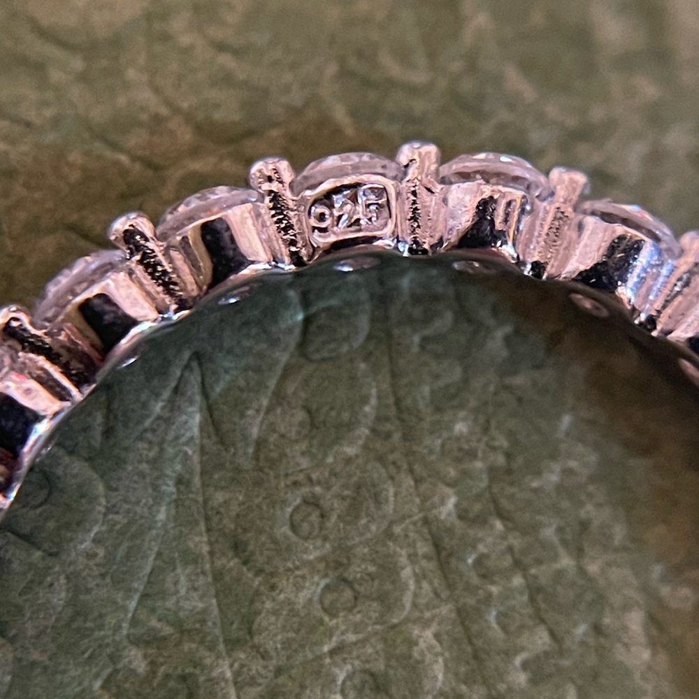 Stackable Sterling Rings With Simulated Diamonds - image 7